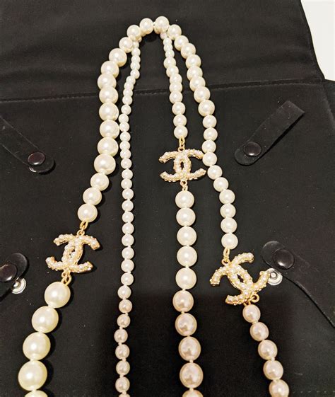 pearl chanel jewelry|pre owned Chanel pearl necklace.